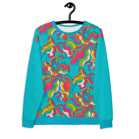 SASSY IRIS turquoise - Unisex Sweatshirt  (recycled) - SHALMIAK