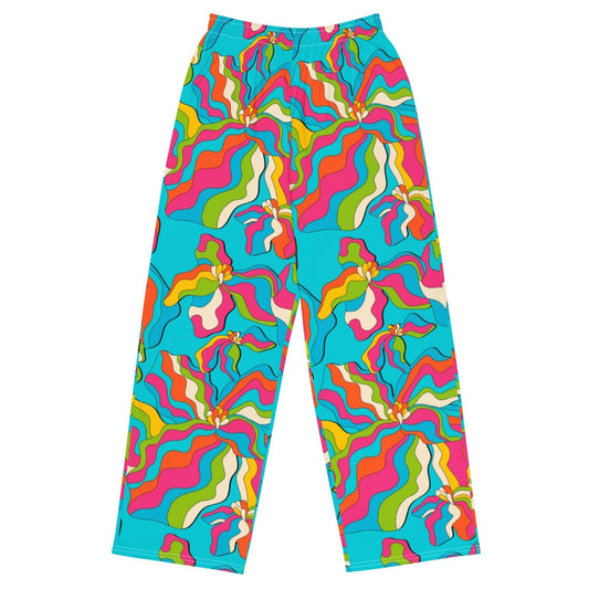 SASSY IRIS turquoise - Unisex wide-leg pants - SHALMIAK