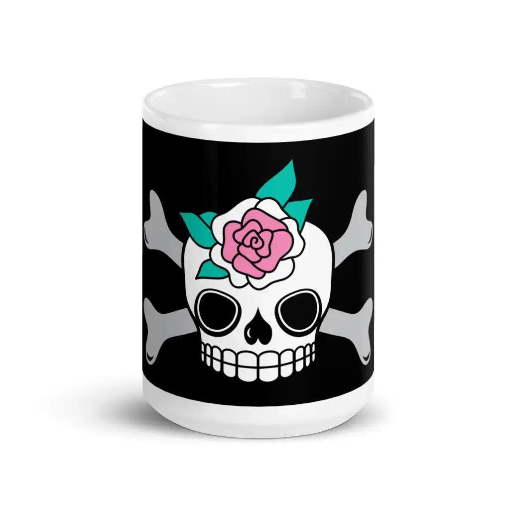 SKULLROSE black - Ceramic Mug - SHALMIAK