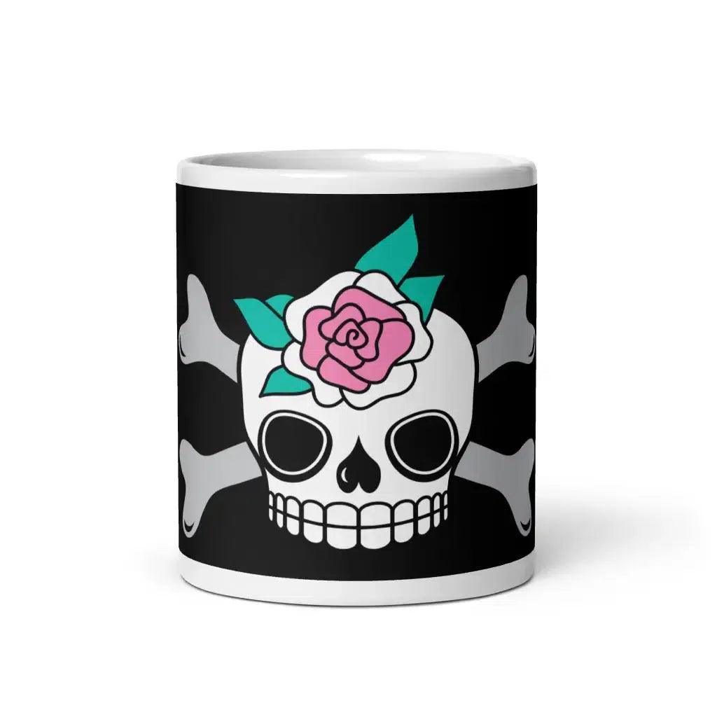 SKULLROSE black - Ceramic Mug - SHALMIAK