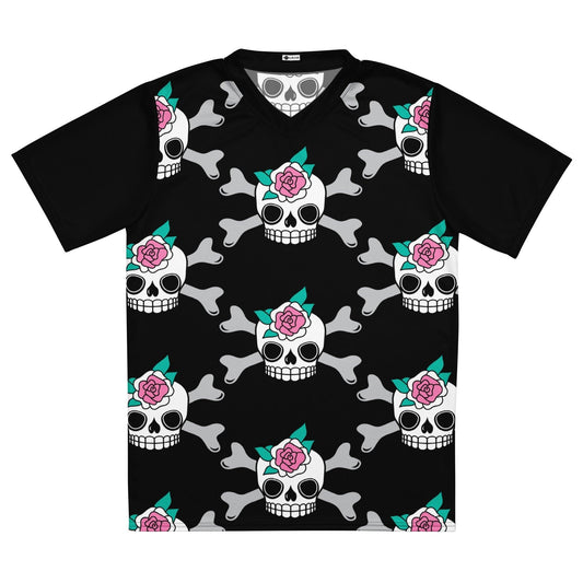 SKULLROSE black - Recycled unisex sports jersey - SHALMIAK