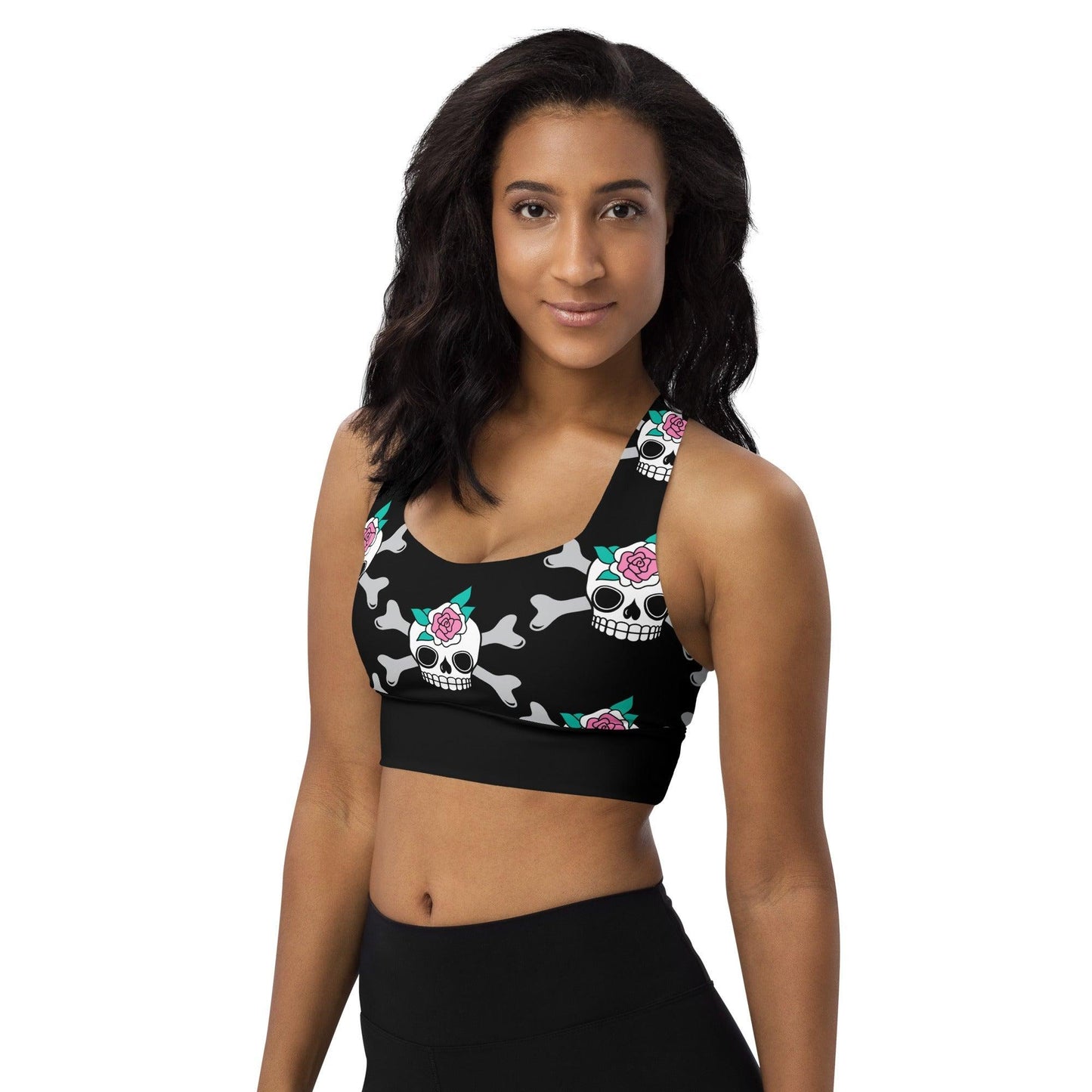 Sports Bra (recycled) - SKULLROSE black - SHALMIAK