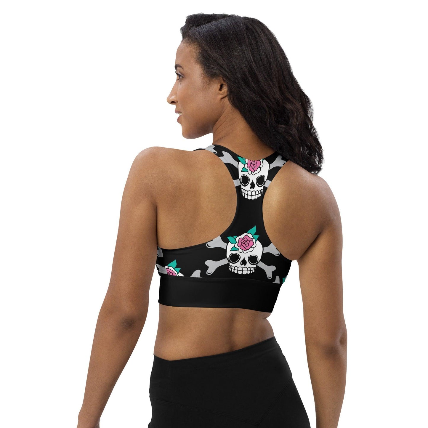 Sports Bra (recycled) - SKULLROSE black - SHALMIAK