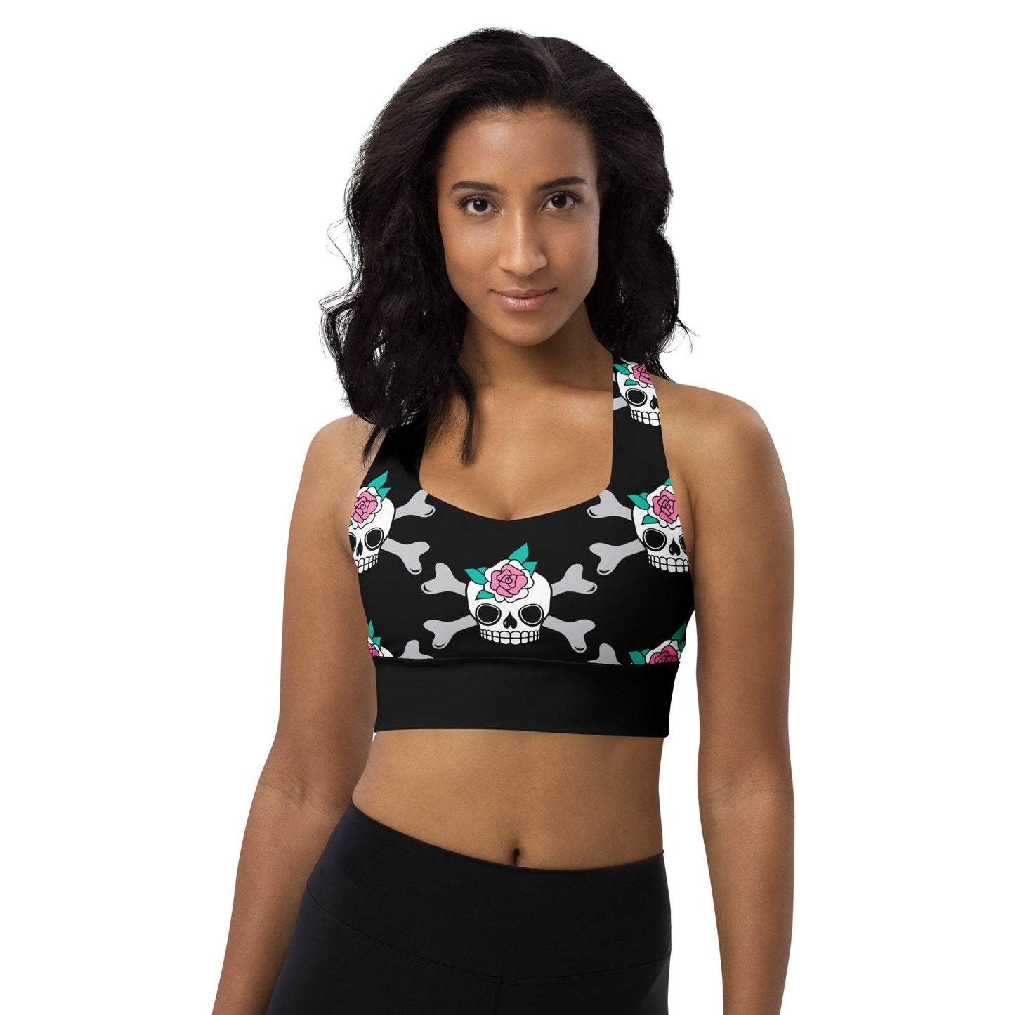 Sports Bra (recycled) - SKULLROSE black - SHALMIAK