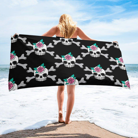 SKULLROSE black - Towel - SHALMIAK