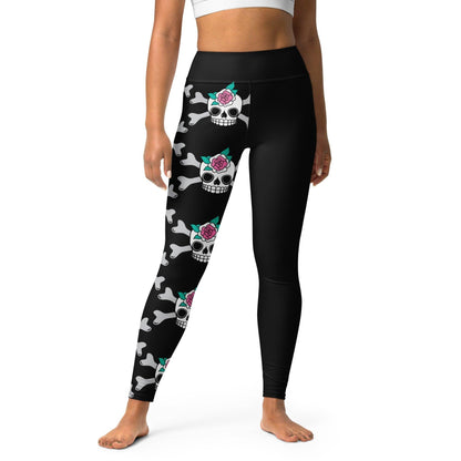 SKULLROSE black - Yoga Leggings - SHALMIAK