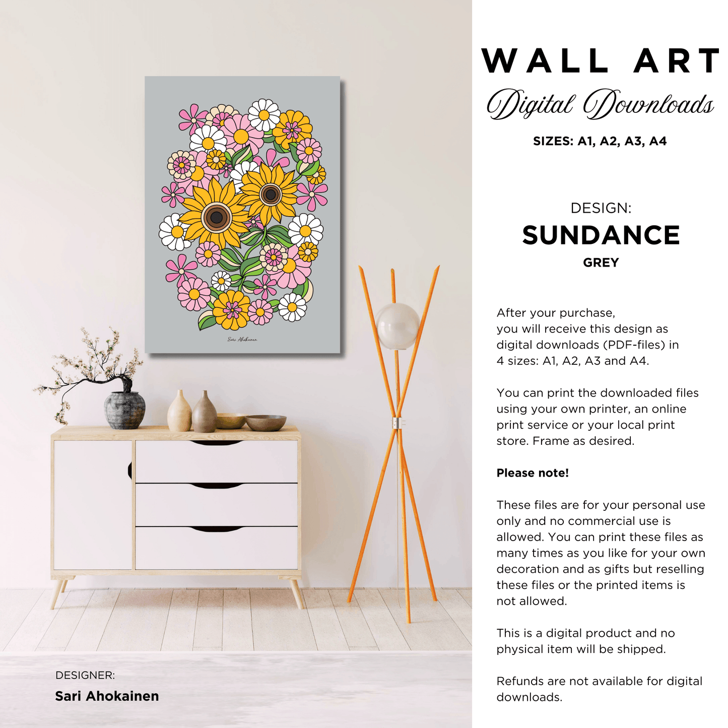 DIGITAL WALL ART - SUNDANCE grey - SHALMIAK