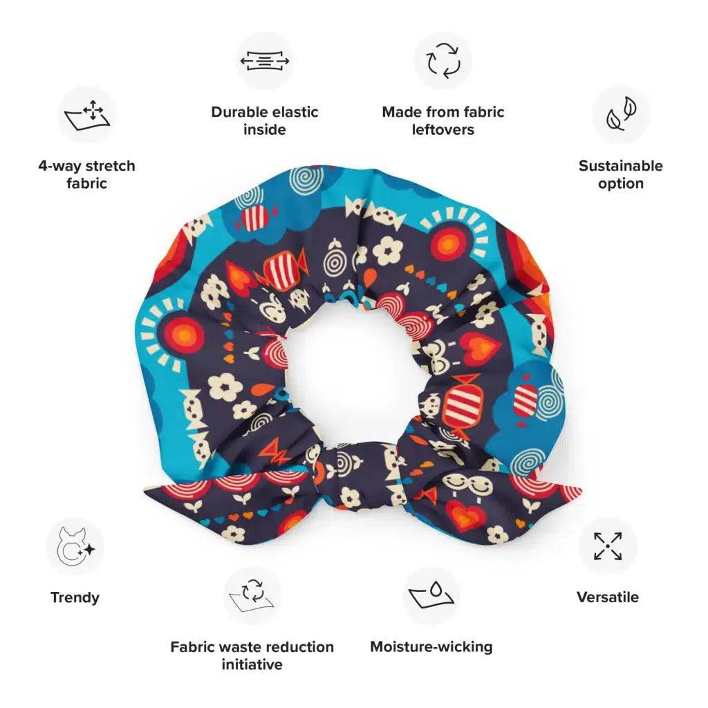 SWEET DAYS blue - Recycled Scrunchie - SHALMIAK