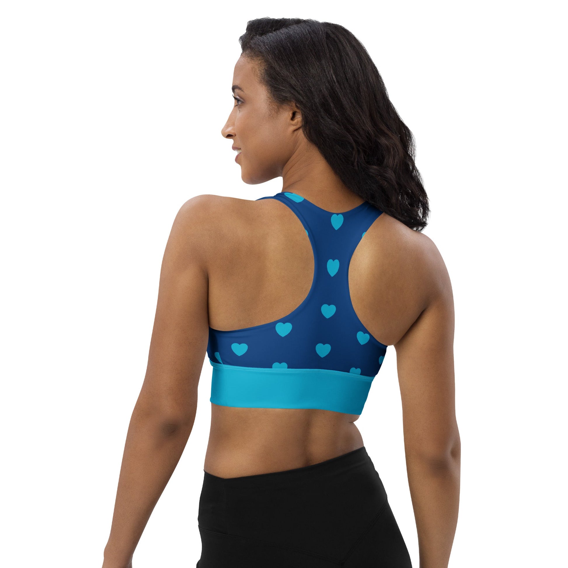 Sports Bra (recycled) - HEARTS blue - SHALMIAK