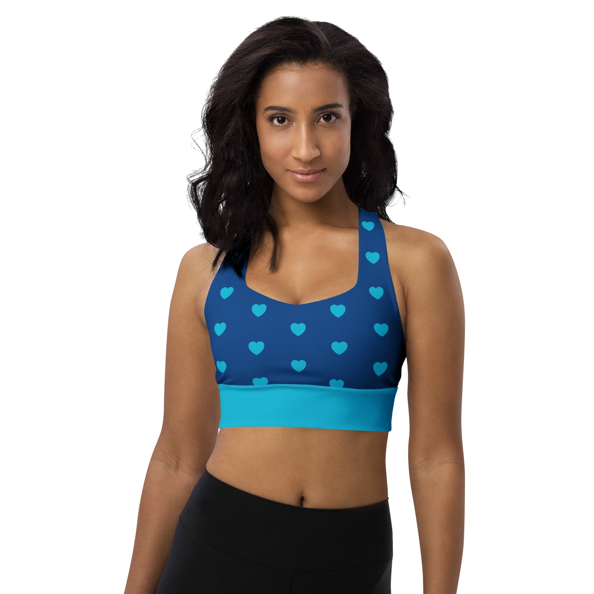 Sports Bra (recycled) - HEARTS blue - SHALMIAK