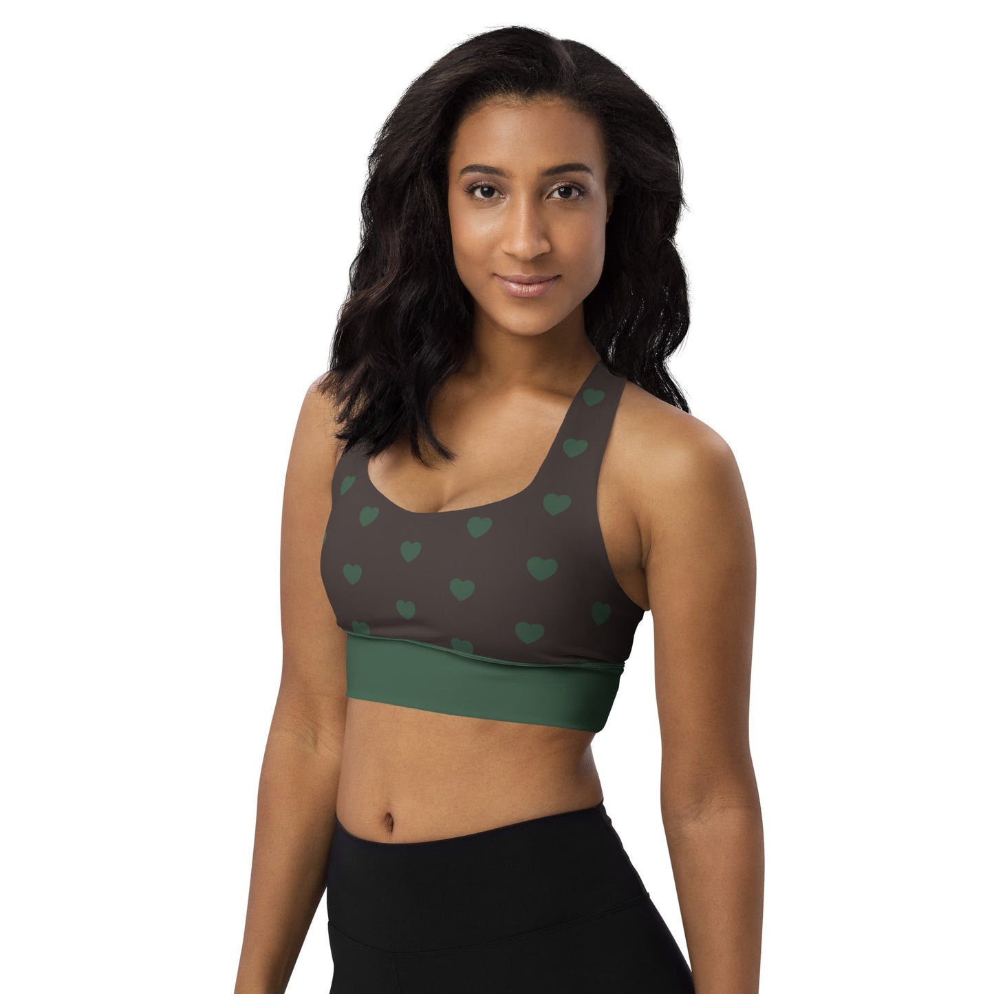 Sports Bra (recycled) - HEARTS forest - SHALMIAK