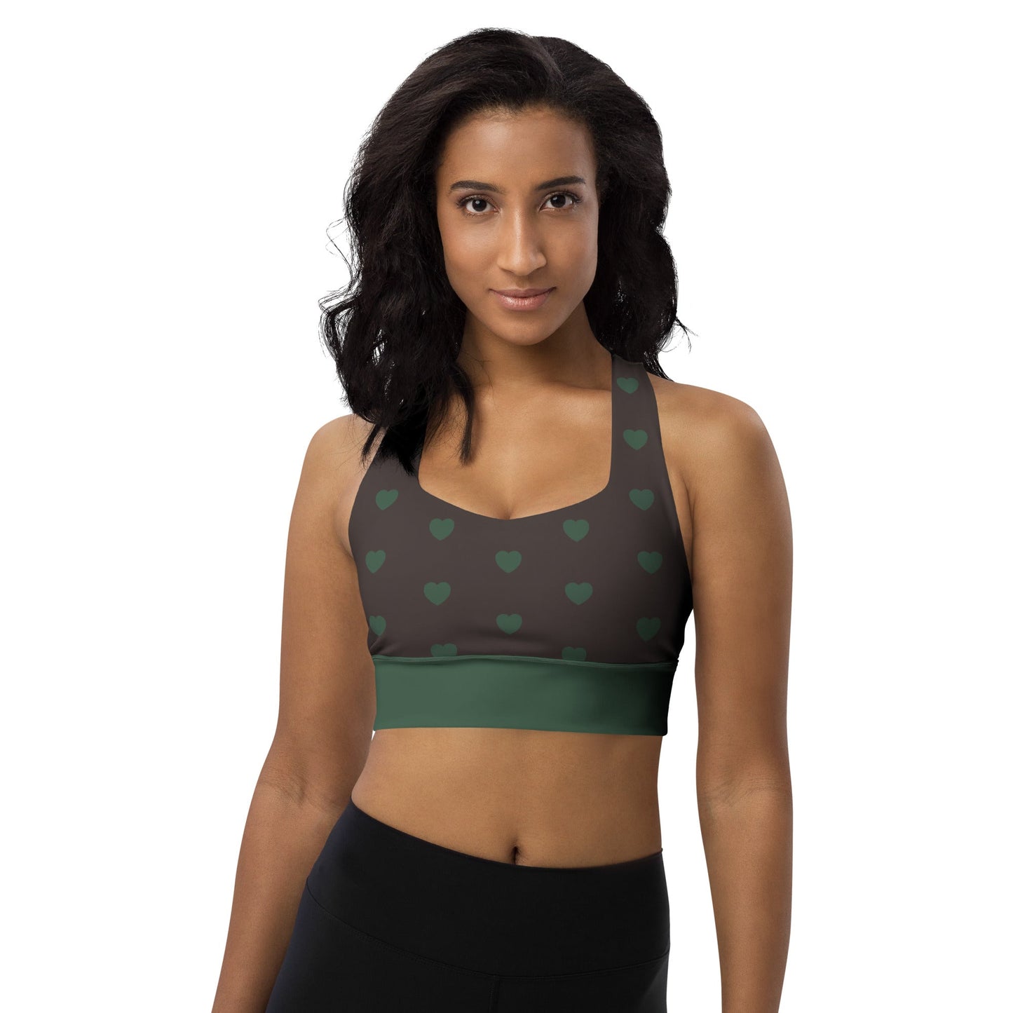 Sports Bra (recycled) - HEARTS forest - SHALMIAK