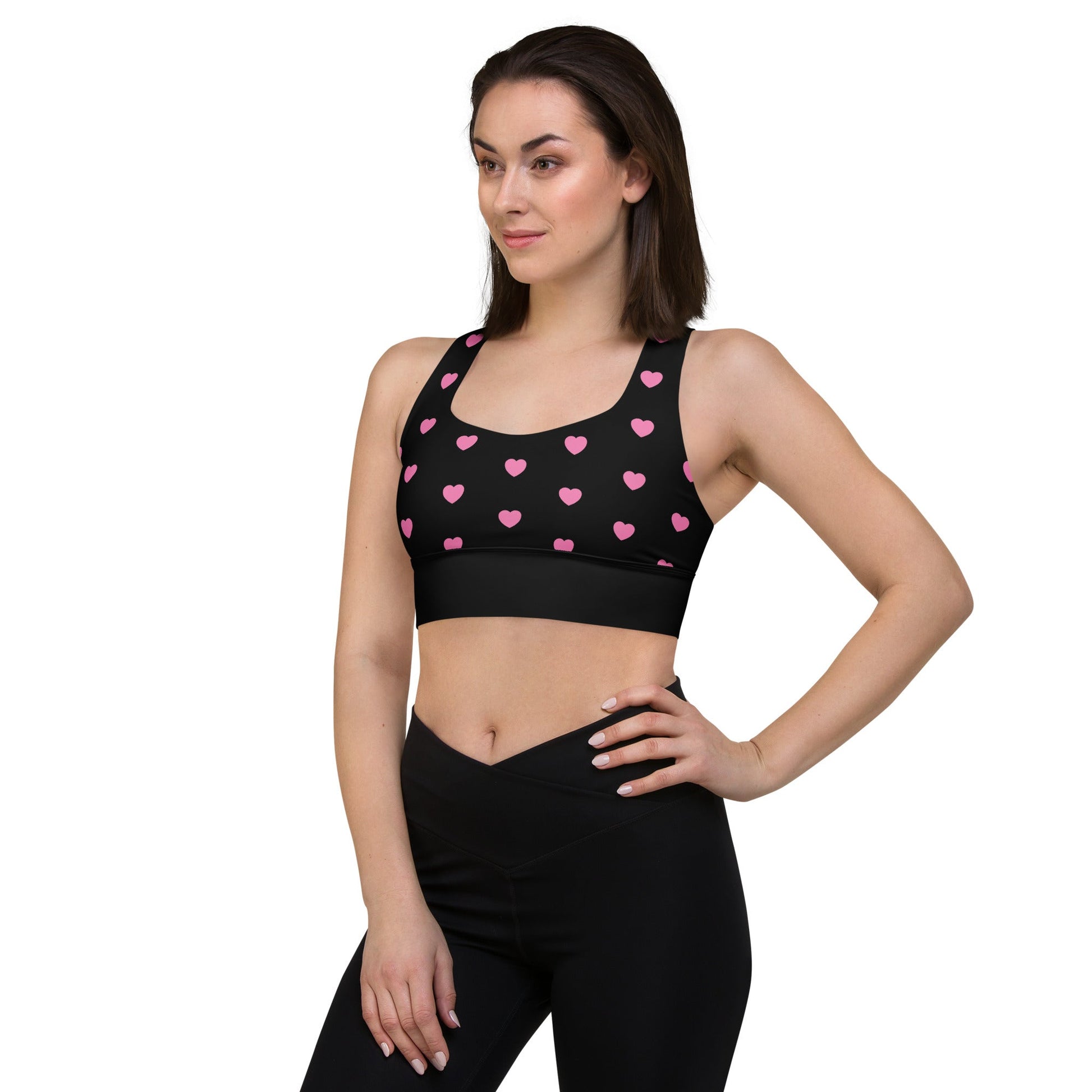 Sports Bra (recycled) - HERTTAHOUND HEARTS pink - SHALMIAK