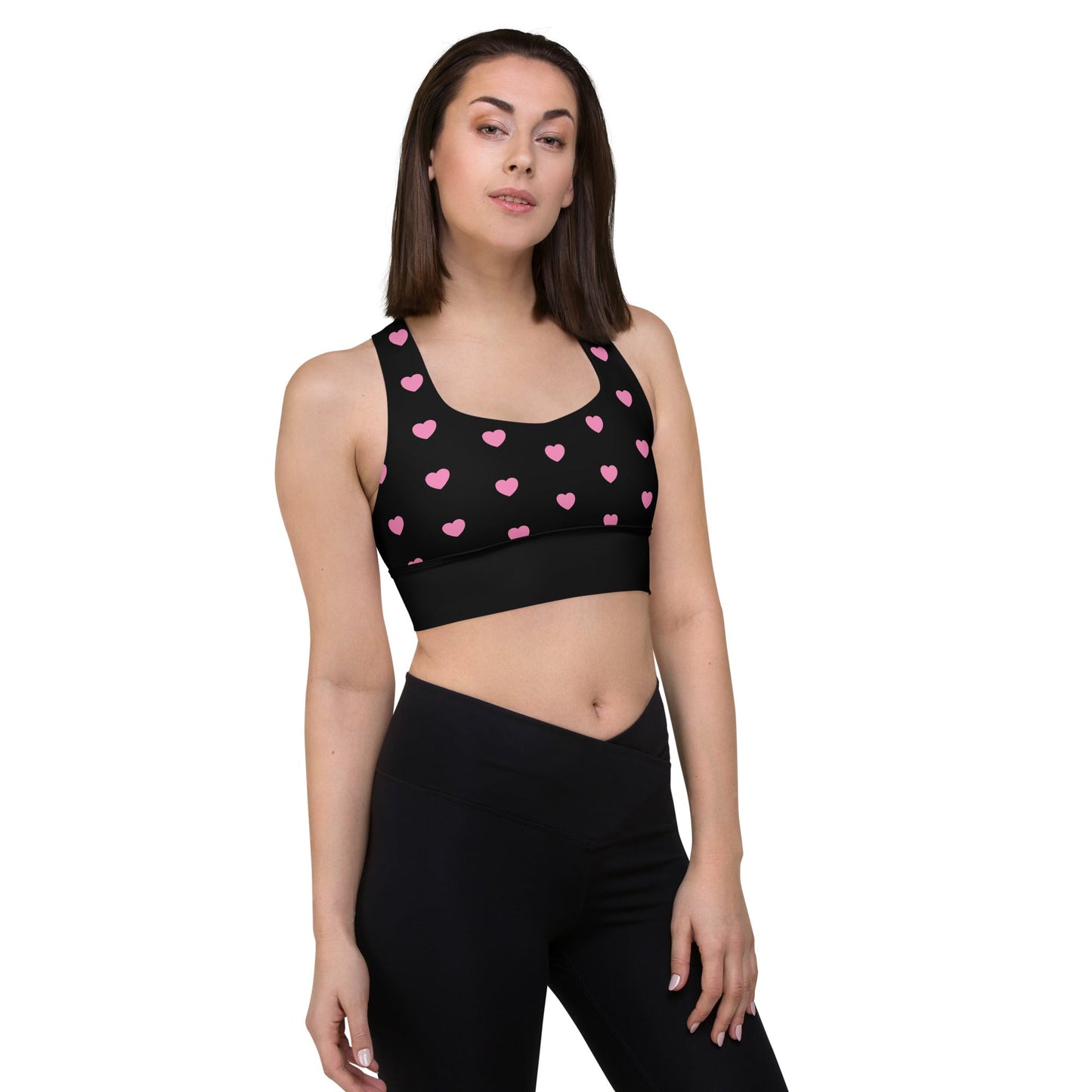 Sports Bra (recycled) - HERTTAHOUND HEARTS pink - SHALMIAK