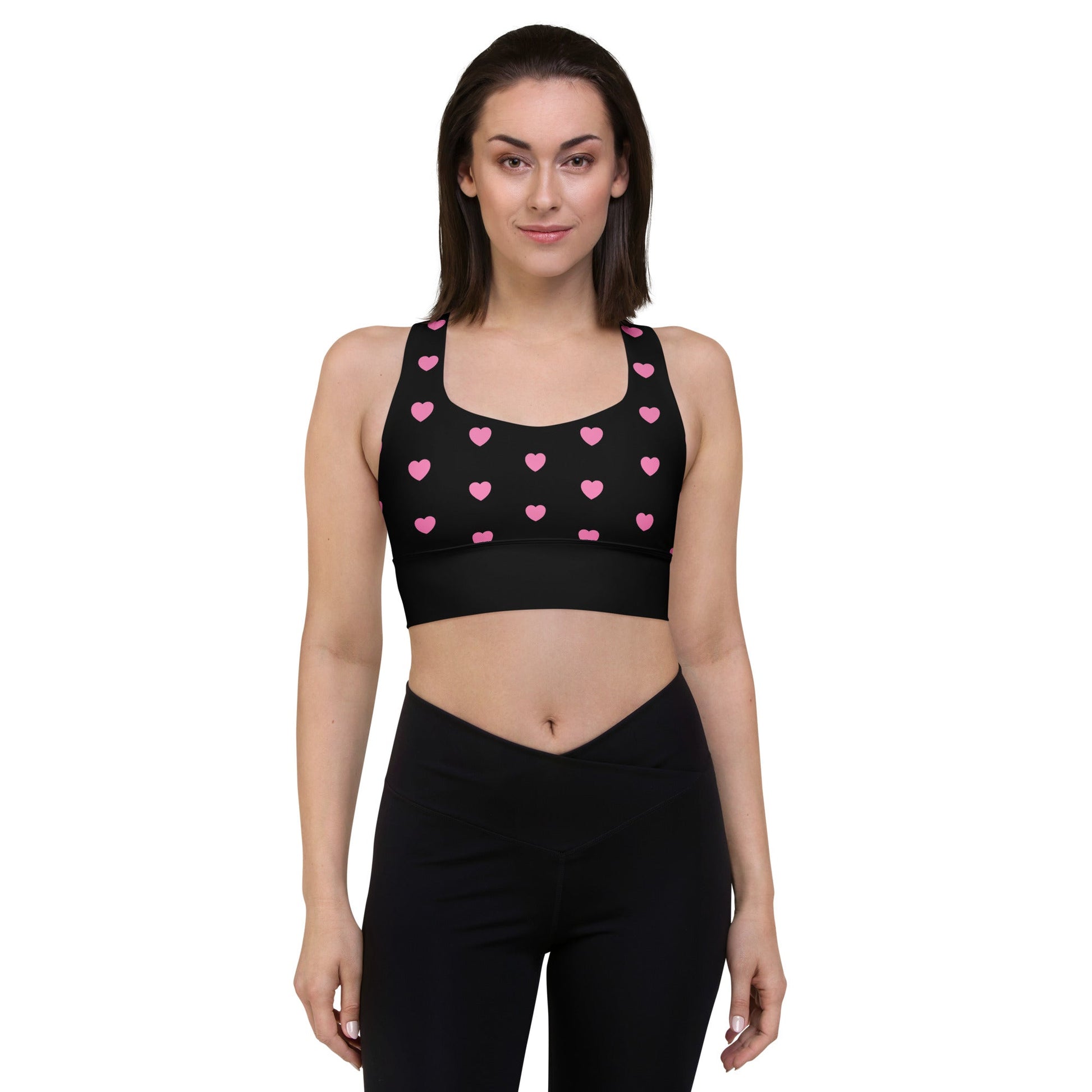 Sports Bra (recycled) - HERTTAHOUND HEARTS pink - SHALMIAK