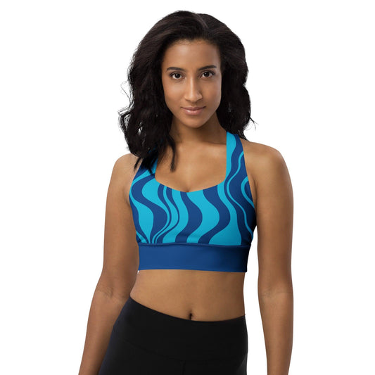 Sports Bra (recycled) - WAVY blues - SHALMIAK