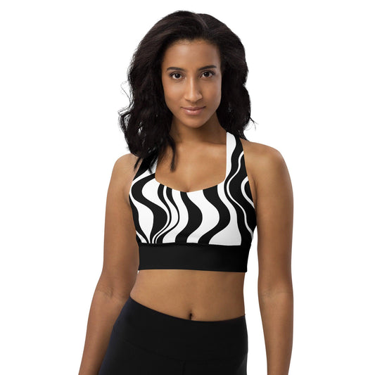 Sports Bra (recycled) - WAVY bw - SHALMIAK