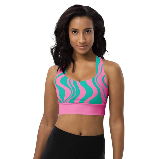 Sports Bra (recycled) - WAVY pink mint - SHALMIAK