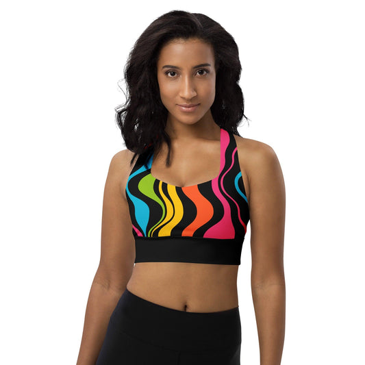 Sports Bra (recycled) - WAVY rainbow - SHALMIAK