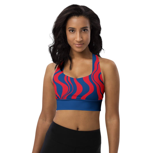 Sports Bra (recycled) - WAVY red blue - SHALMIAK