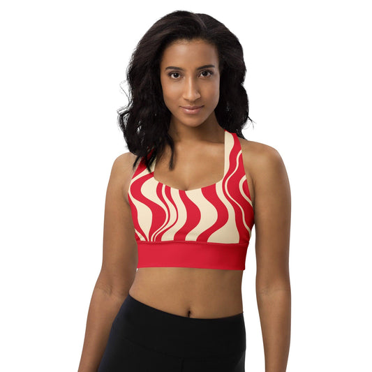 Sports Bra (recycled) - WAVY red natural - SHALMIAK