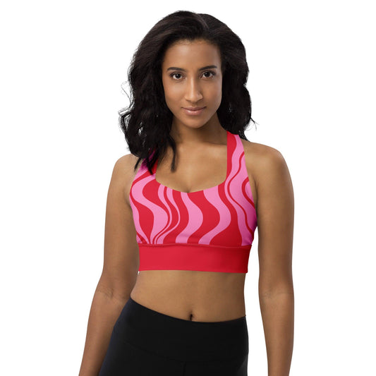 Sports Bra (recycled) - WAVY red pink - SHALMIAK