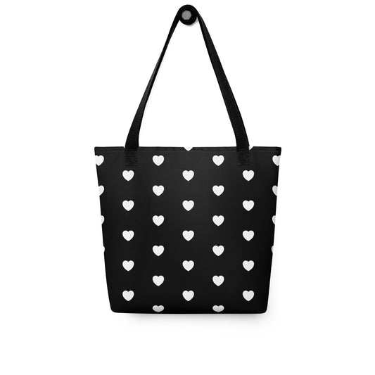 TOTE BAG - HERTTAHOUND HEARTS bw - SHALMIAK