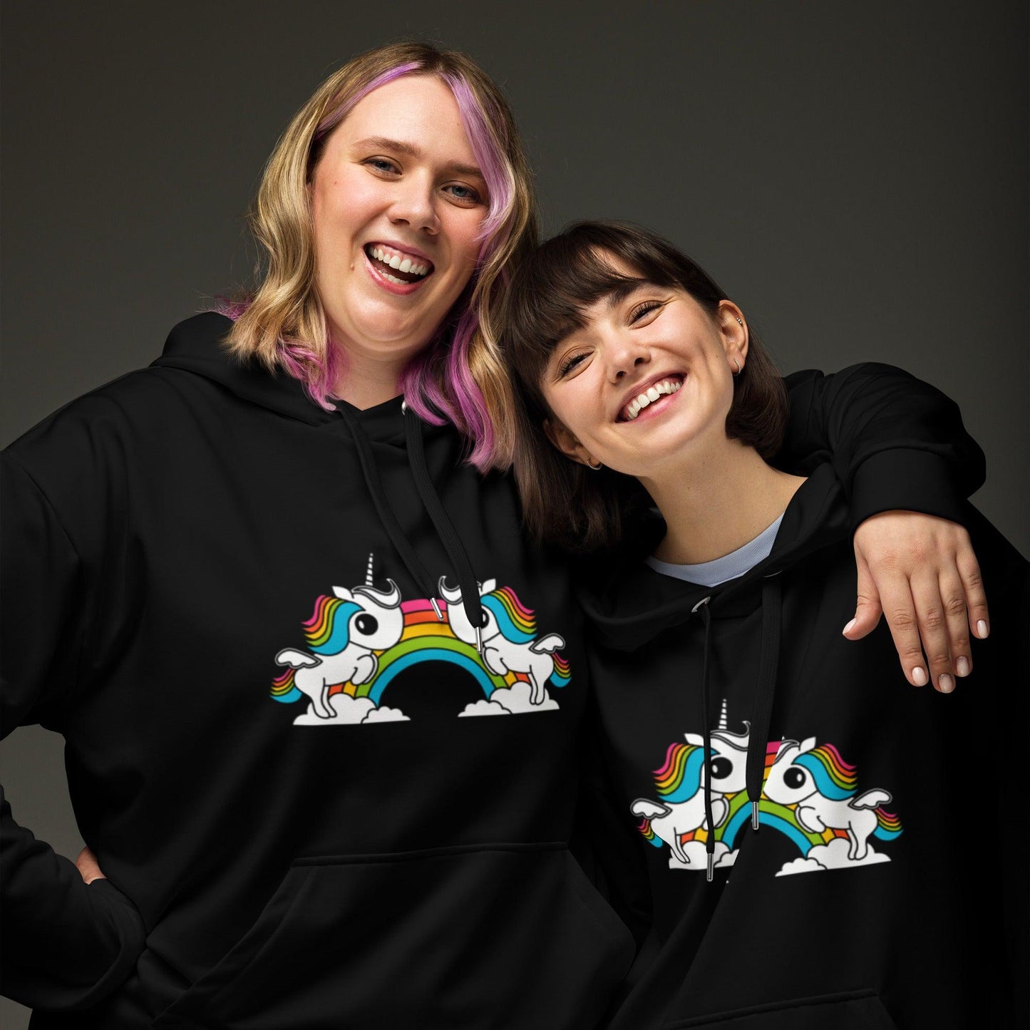 UNIQUE black (just unicorns) - Unisex Hoodie (recycled) - SHALMIAK