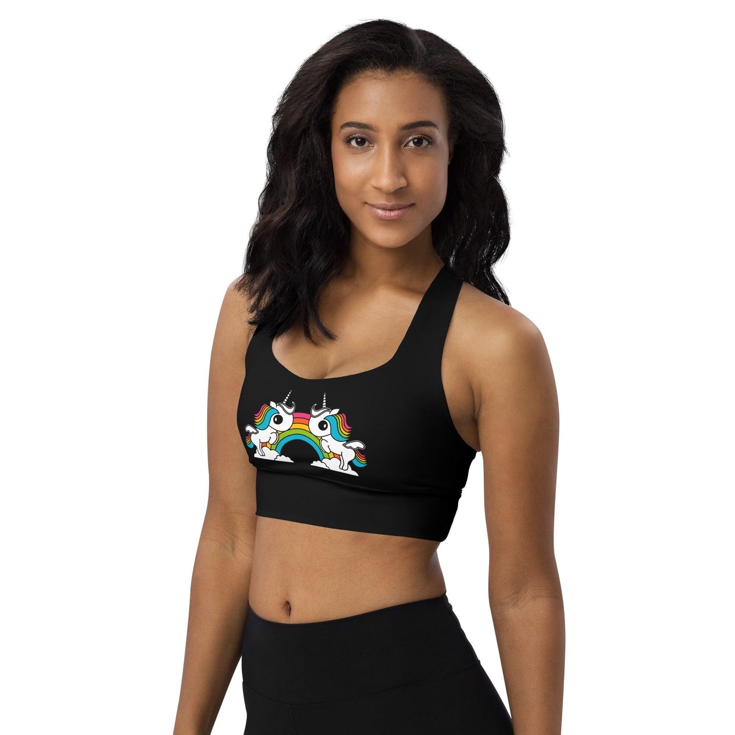 Sports Bra (recycled) - UNIQUE (just unicorns) black - SHALMIAK