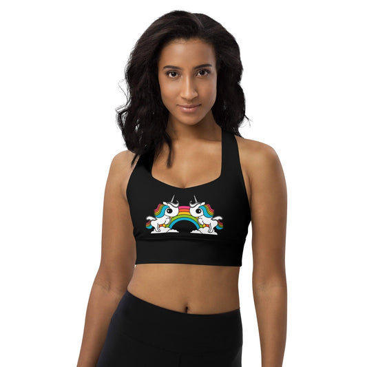 Sports Bra (recycled) - UNIQUE (just unicorns) black - SHALMIAK