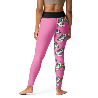 UNIQUE pink - Yoga Leggings with unicorns and rainbows - SHALMIAK