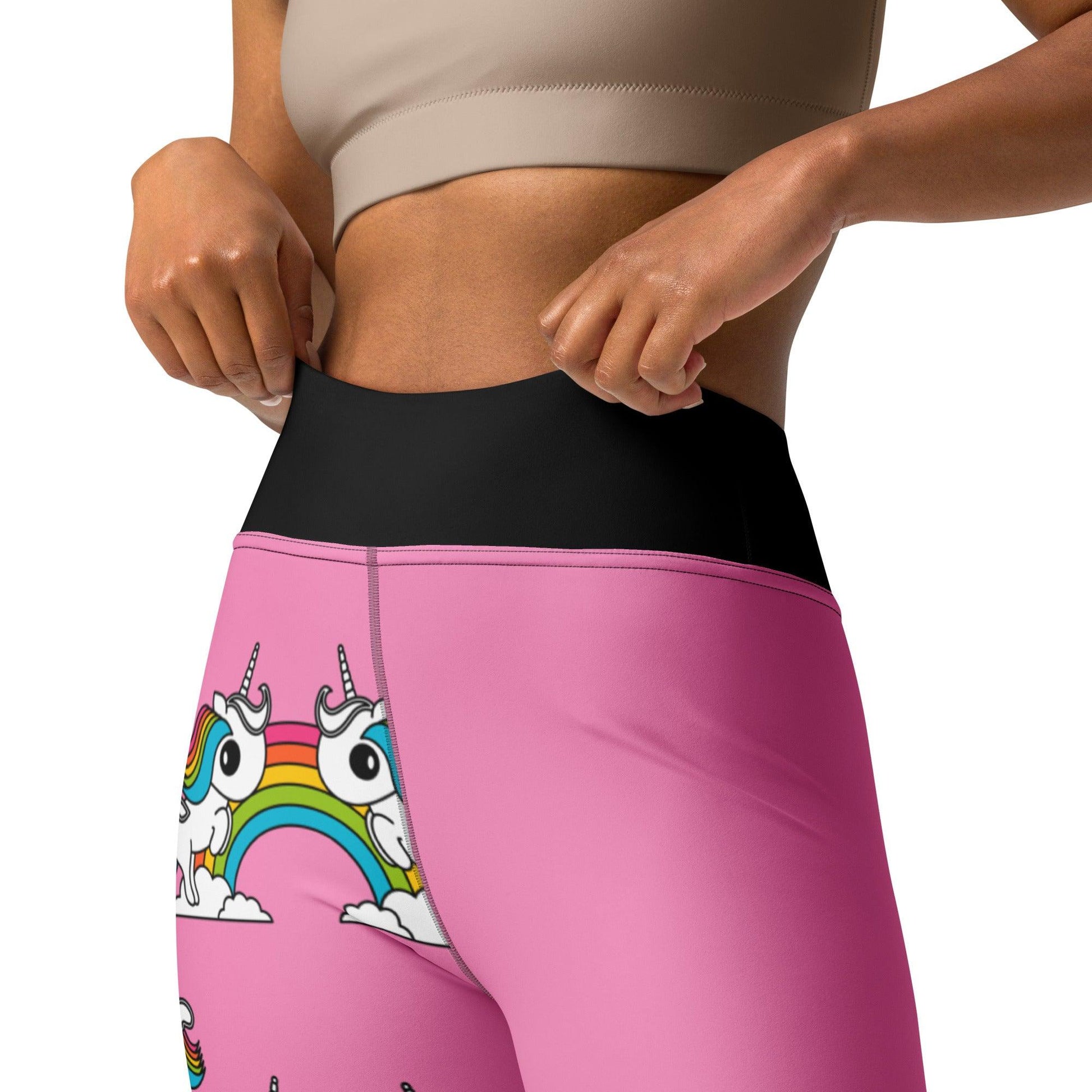 UNIQUE pink - Yoga Leggings with unicorns and rainbows - SHALMIAK