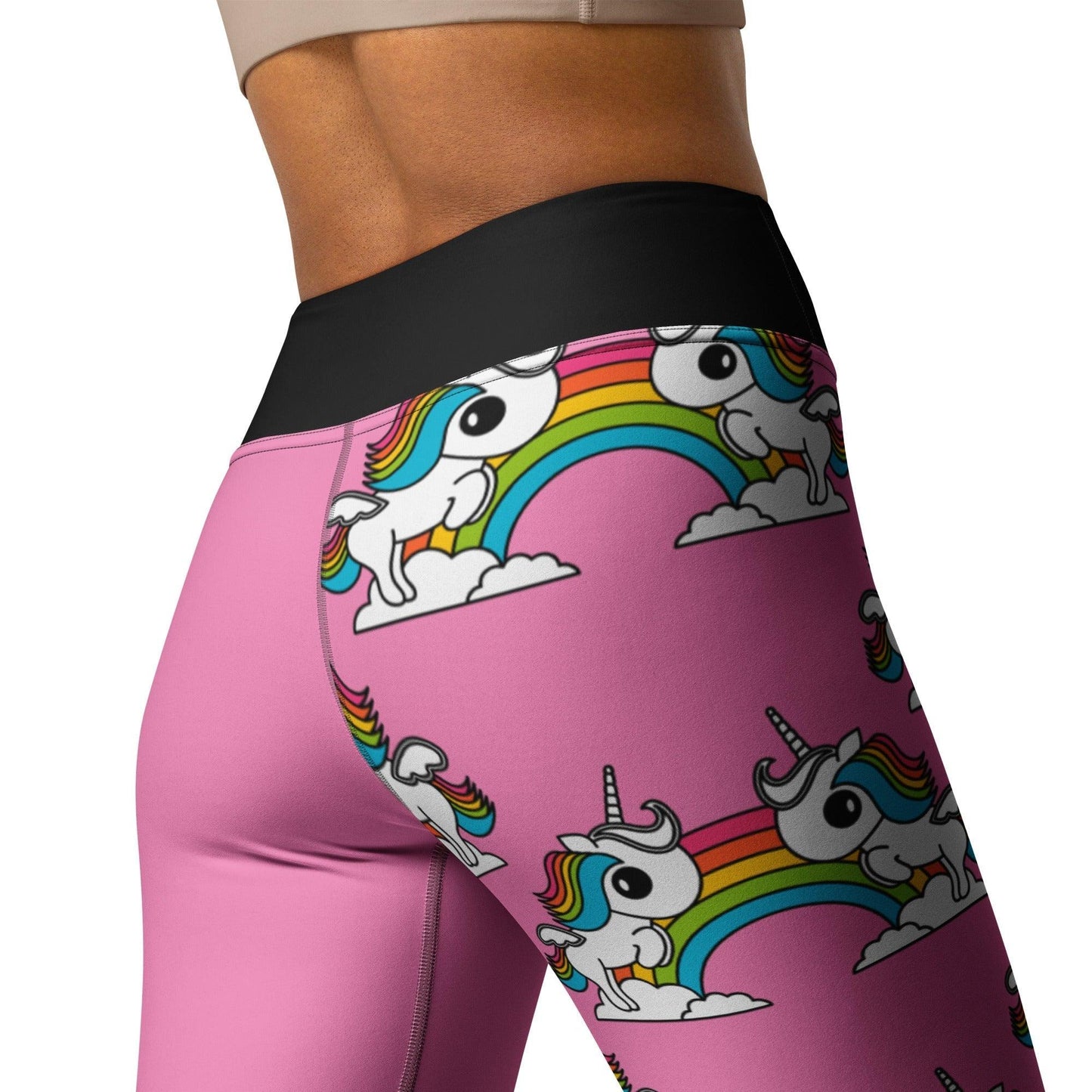 UNIQUE pink - Yoga Leggings with unicorns and rainbows - SHALMIAK