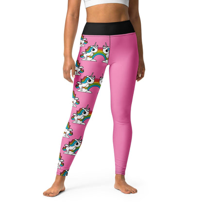 UNIQUE pink - Yoga Leggings with unicorns and rainbows - SHALMIAK