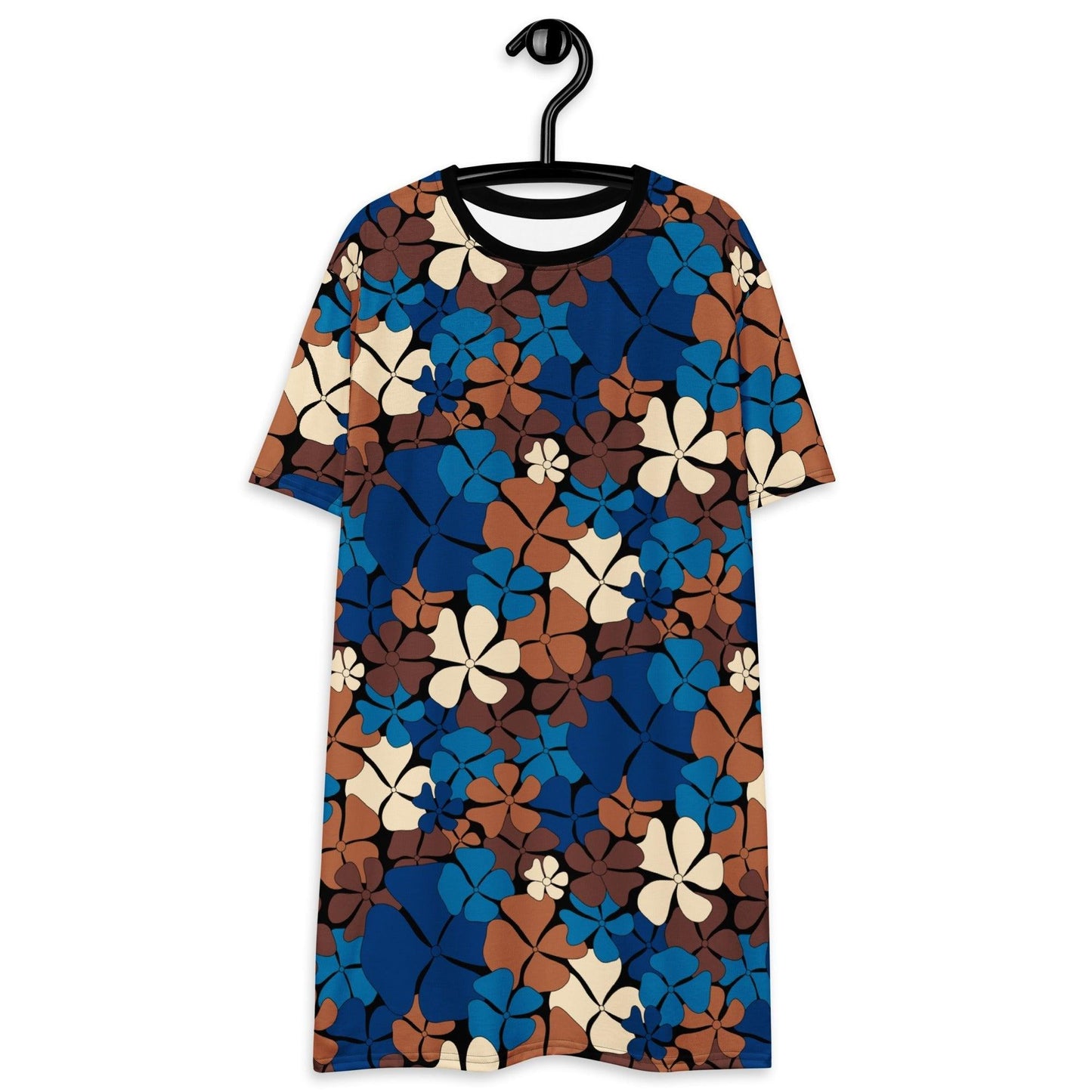 ADELIE blue brown - T-Shirt Dress - SHALMIAK