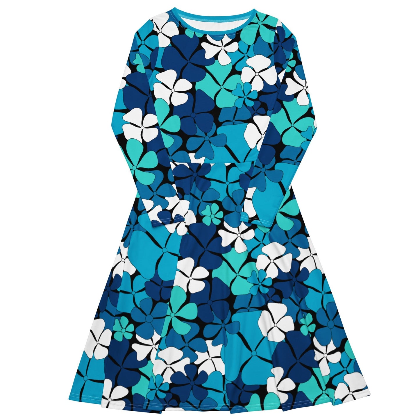 ADELIE blue - Midi Dress With Pockets - SHALMIAK