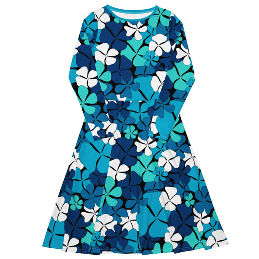 ADELIE blue - Midi Dress With Pockets - SHALMIAK