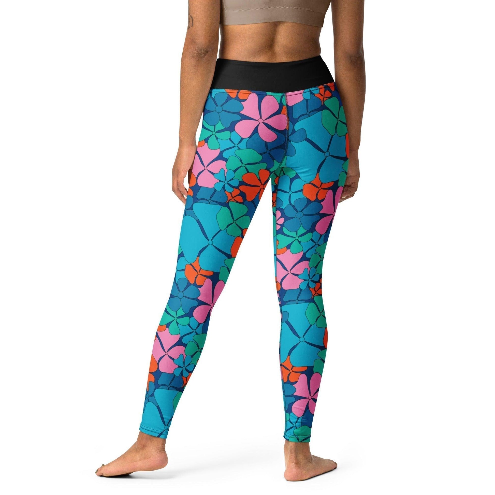 ADELIE orange blue - 2 - Yoga Leggings - SHALMIAK