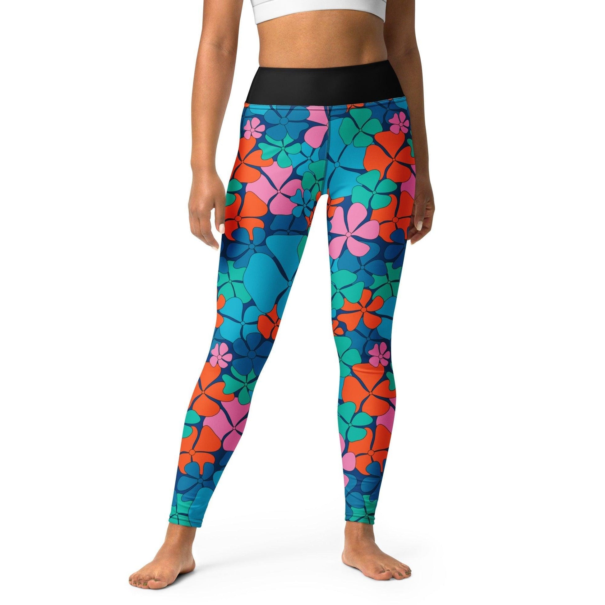 ADELIE orange blue - 2 - Yoga Leggings - SHALMIAK