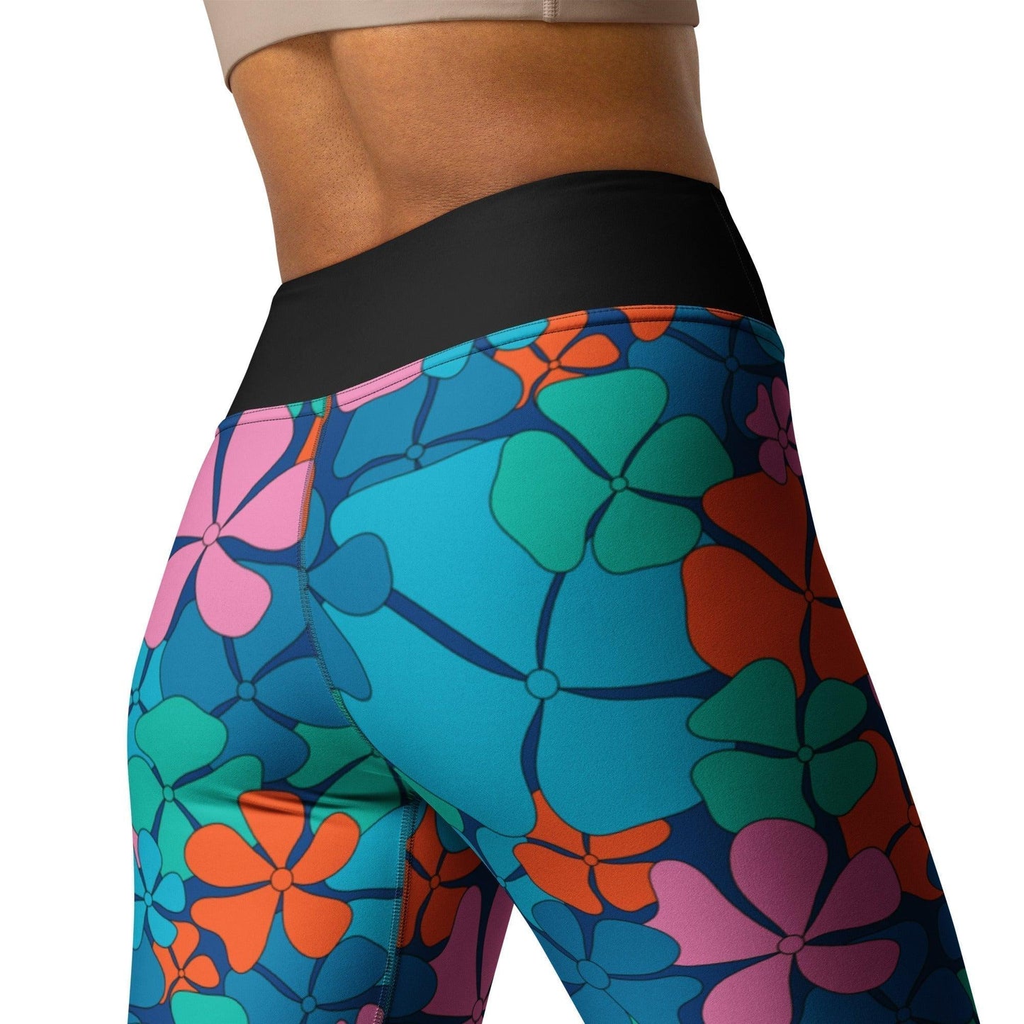 ADELIE orange blue - 2 - Yoga Leggings - SHALMIAK