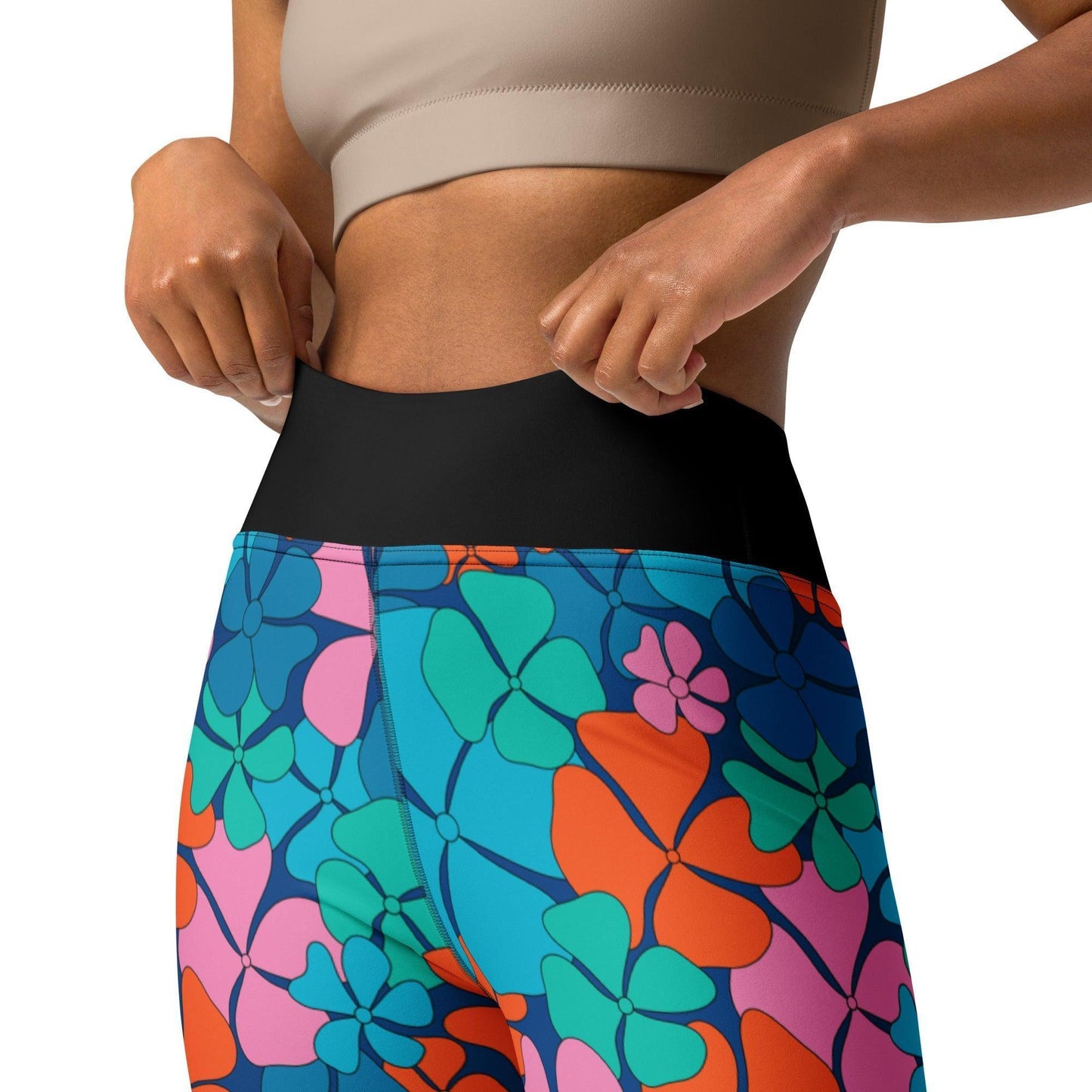 ADELIE orange blue - 2 - Yoga Leggings - SHALMIAK