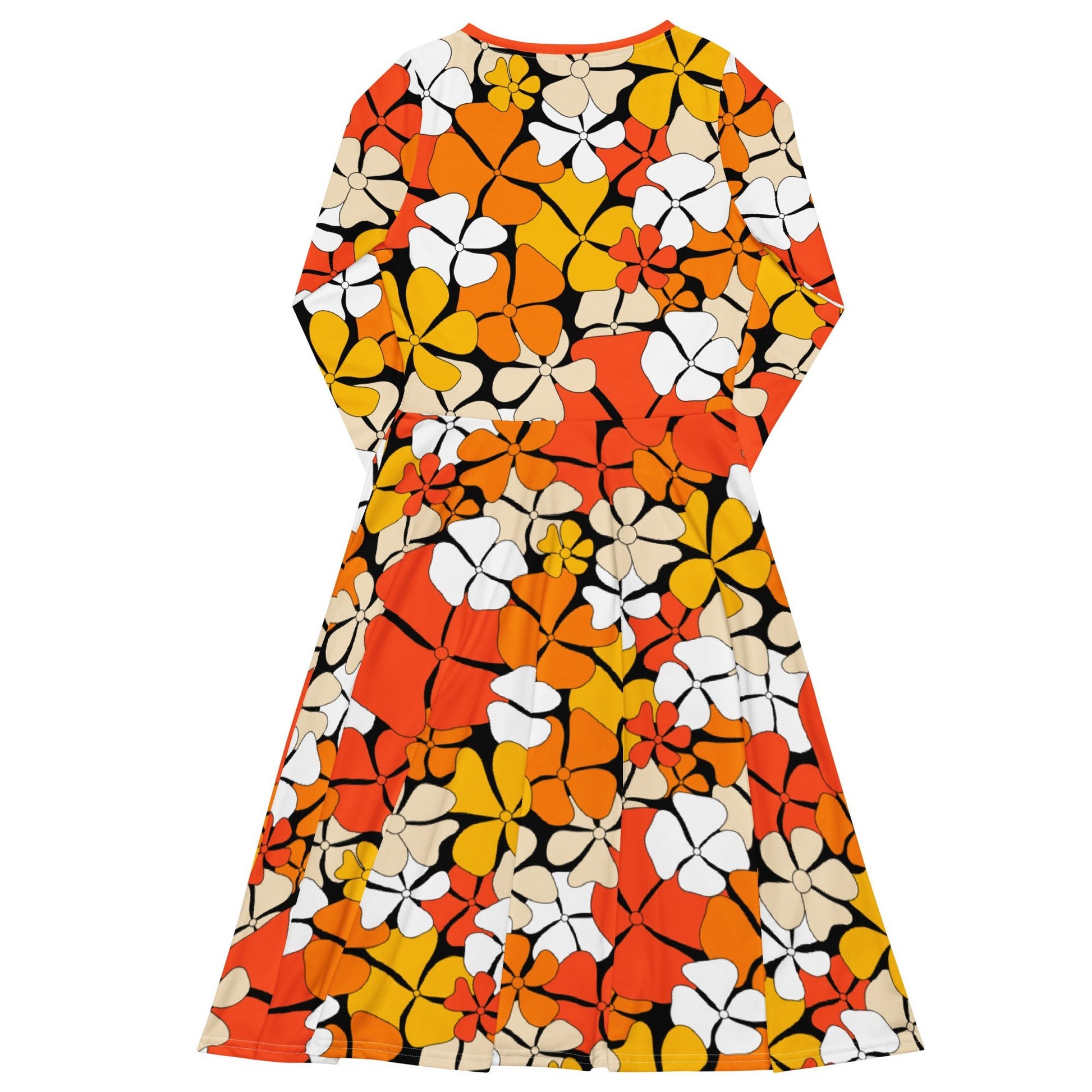 ADELIE orange - Midi Dress With Pockets - SHALMIAK