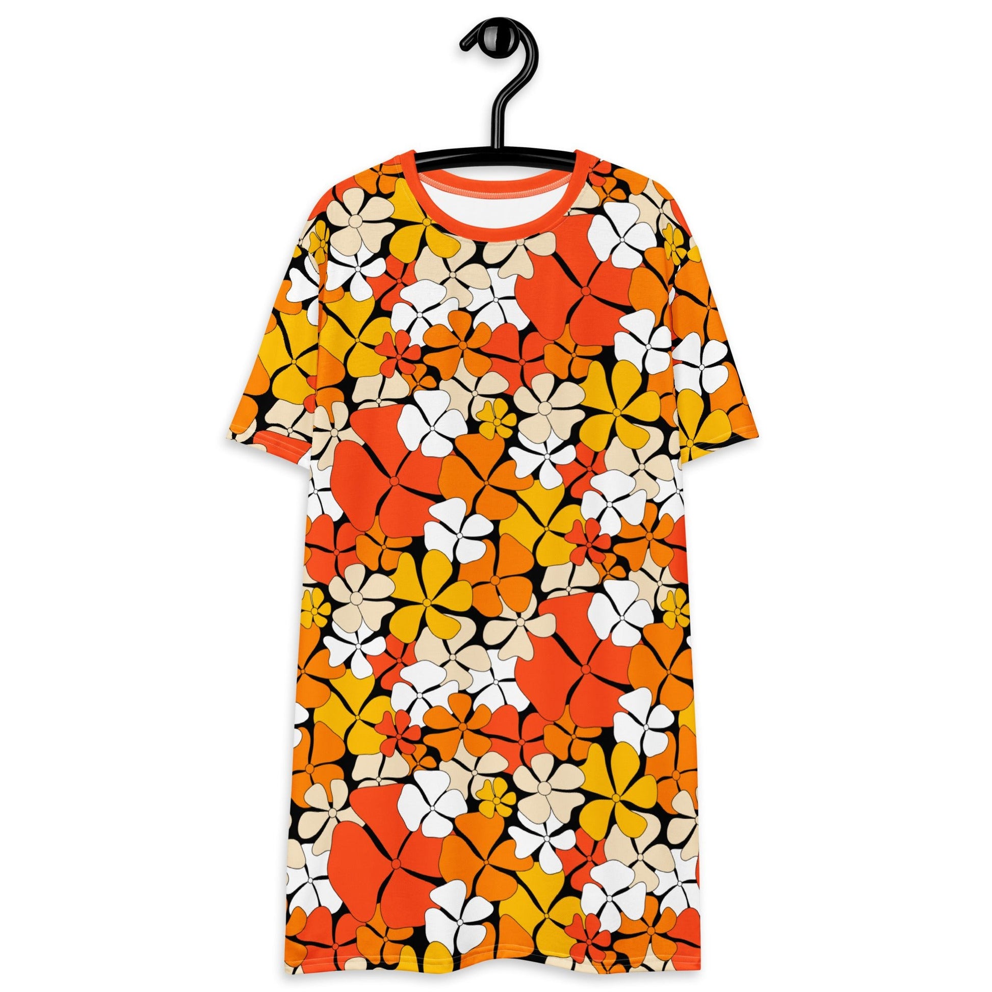 ADELIE orange - T-Shirt Dress - SHALMIAK