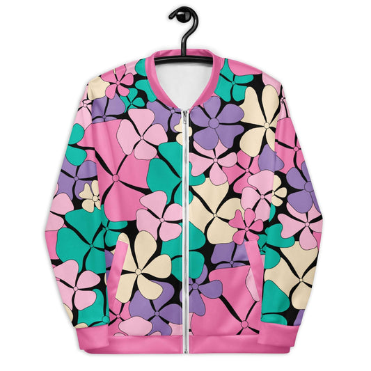 ADELIE pink mint - Bomber Jacket - Wild Floral Print