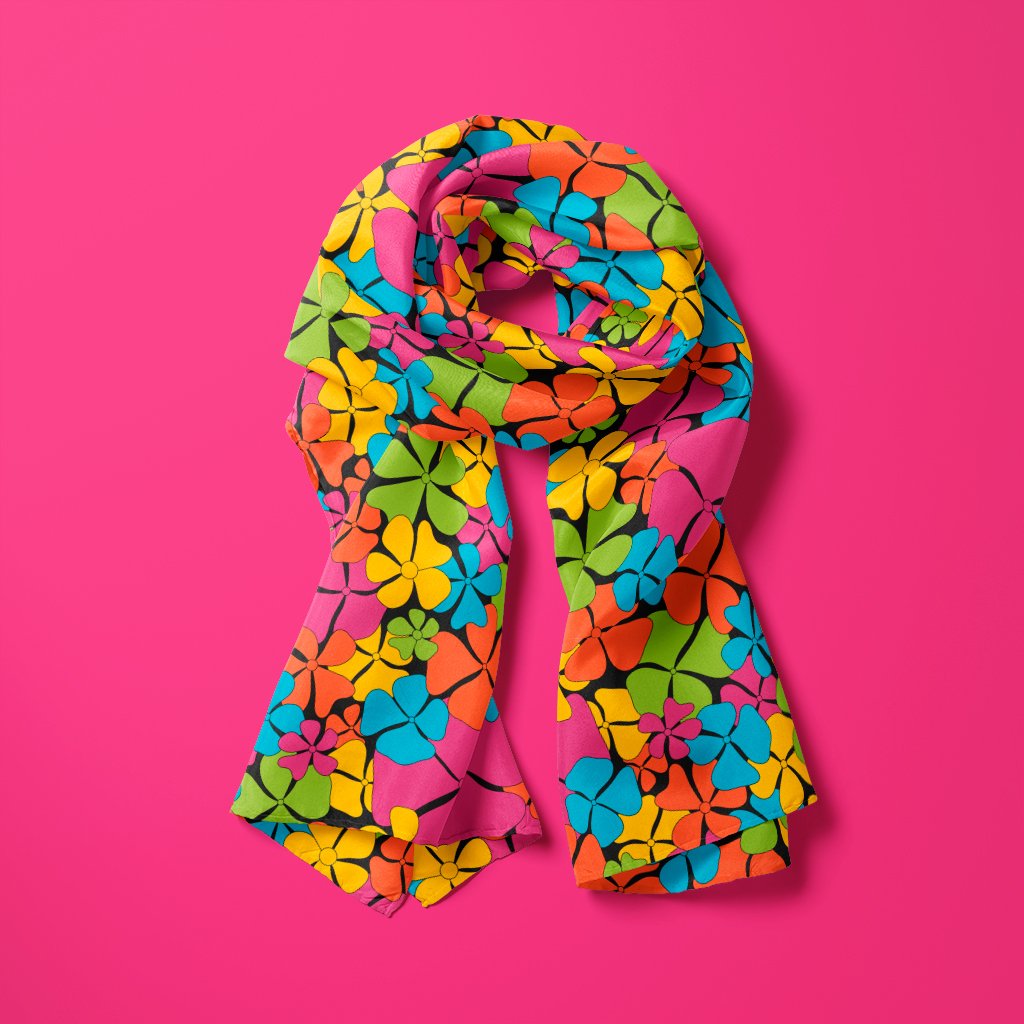 Scarf - ADELIE color - Wild floral print