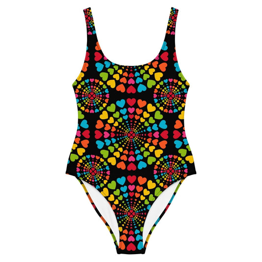 ALL HEARTS MATTER black - One-Piece Swimsuit - SHALMIAK