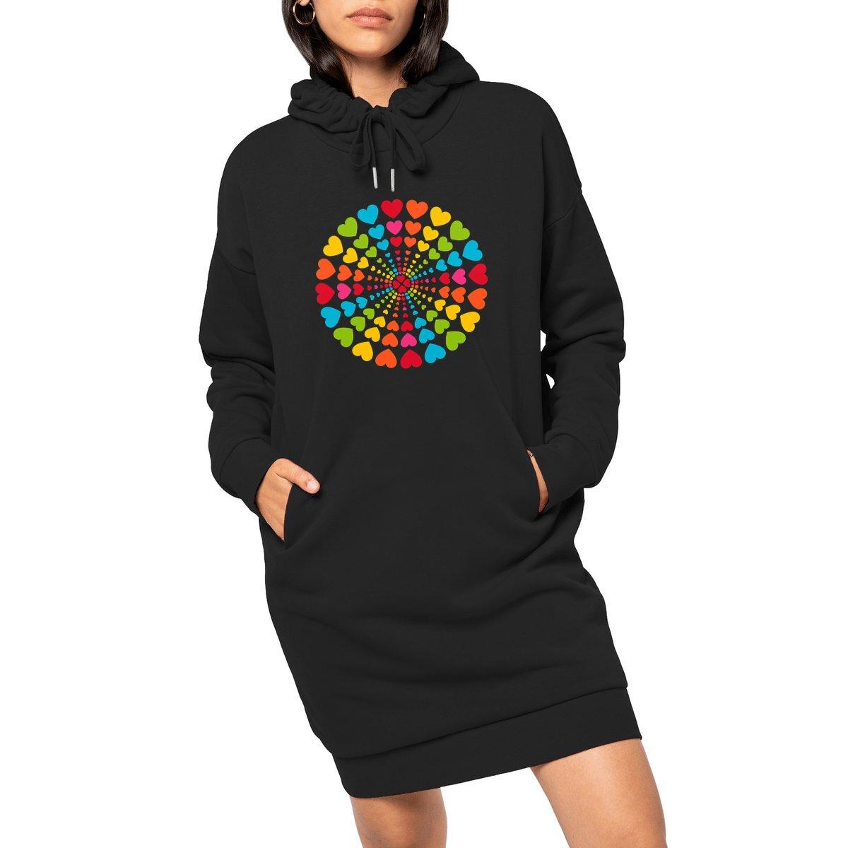 ALL HEARTS MATTER - Organic Hoodie Dress - SHALMIAK