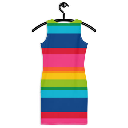 ELLIE rainbow stripe - Fitted Dress