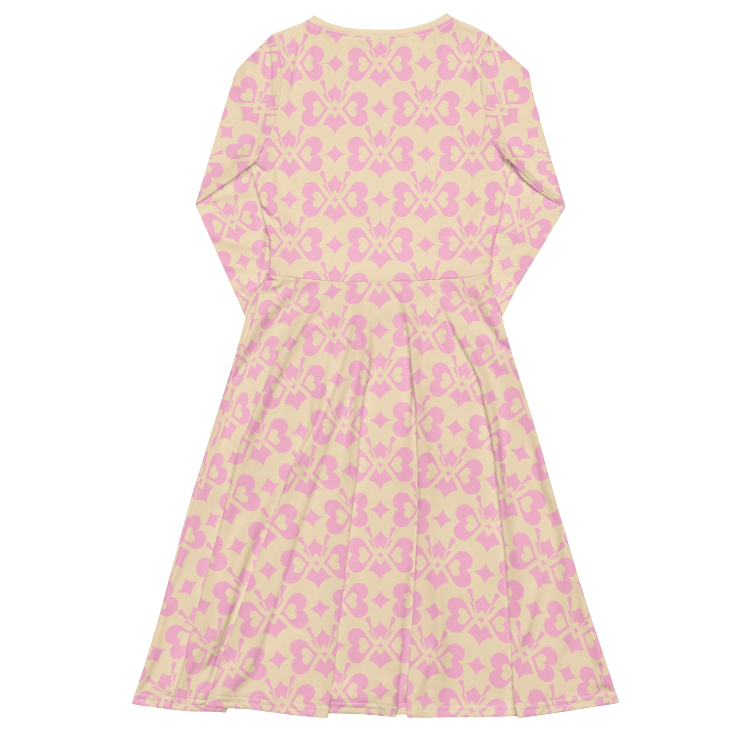 LOVE BUTTERFLY tender pink - Midi dress with long sleeves and handy pockets