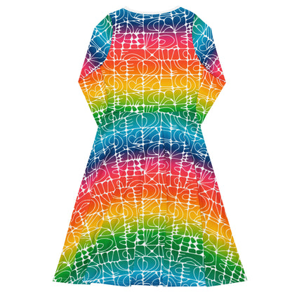 STONE SPIRIT rainbow white - Midi Dress With Pockets